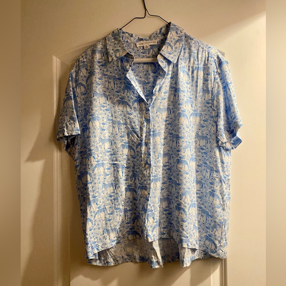 Button-up zebra shirt